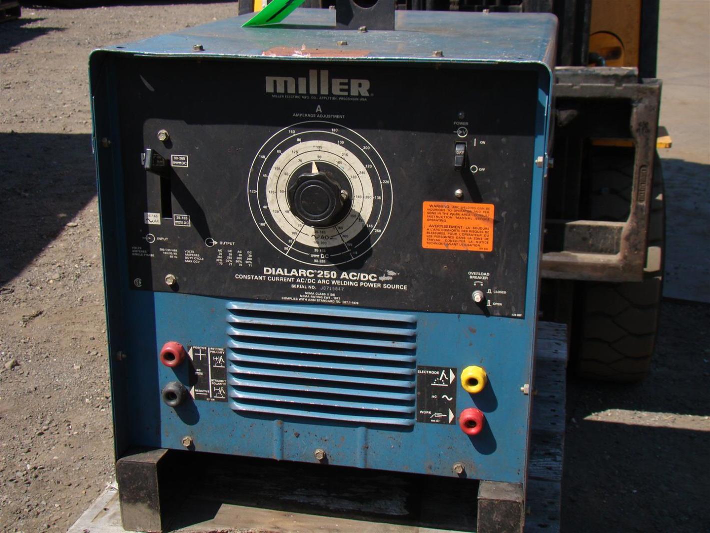 Miller Dialarc 250 AC/DC CC Welder 200/230/460 Volt Single Phase