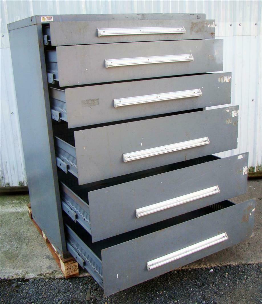 Stanley Vidmar 6 Drawer Tool Storage Grey 45x271/2x57" w/ Lock