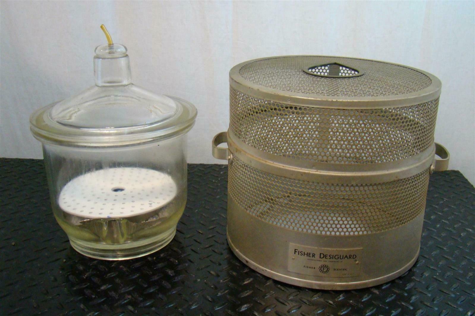 Fisher Desiguard Metal Desiccator Guard with Glass Pyrex Dessicator eBay