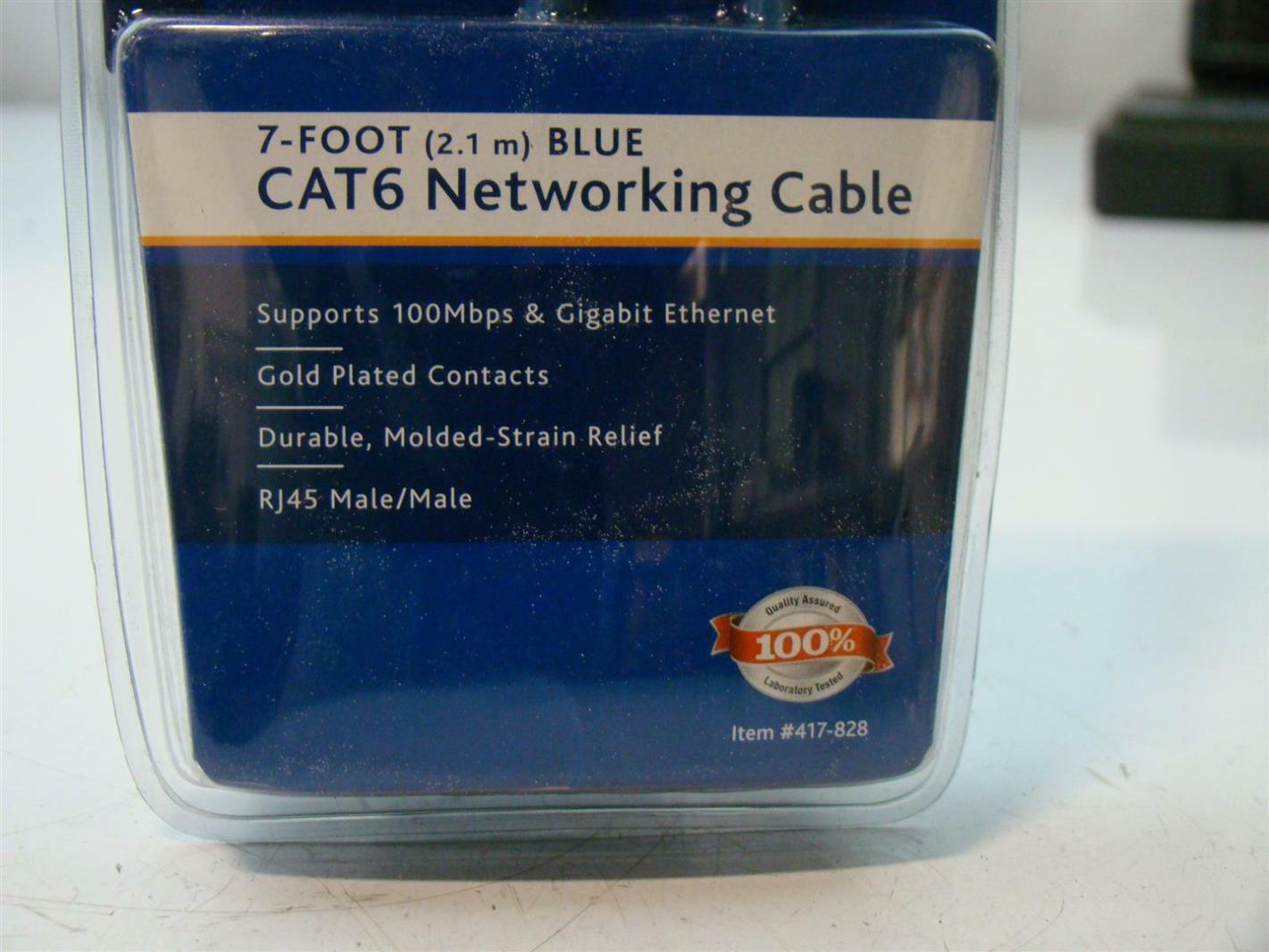 Ativa 7-Foot Blue Cat6 Networking Cable RJ45 Male 417-828