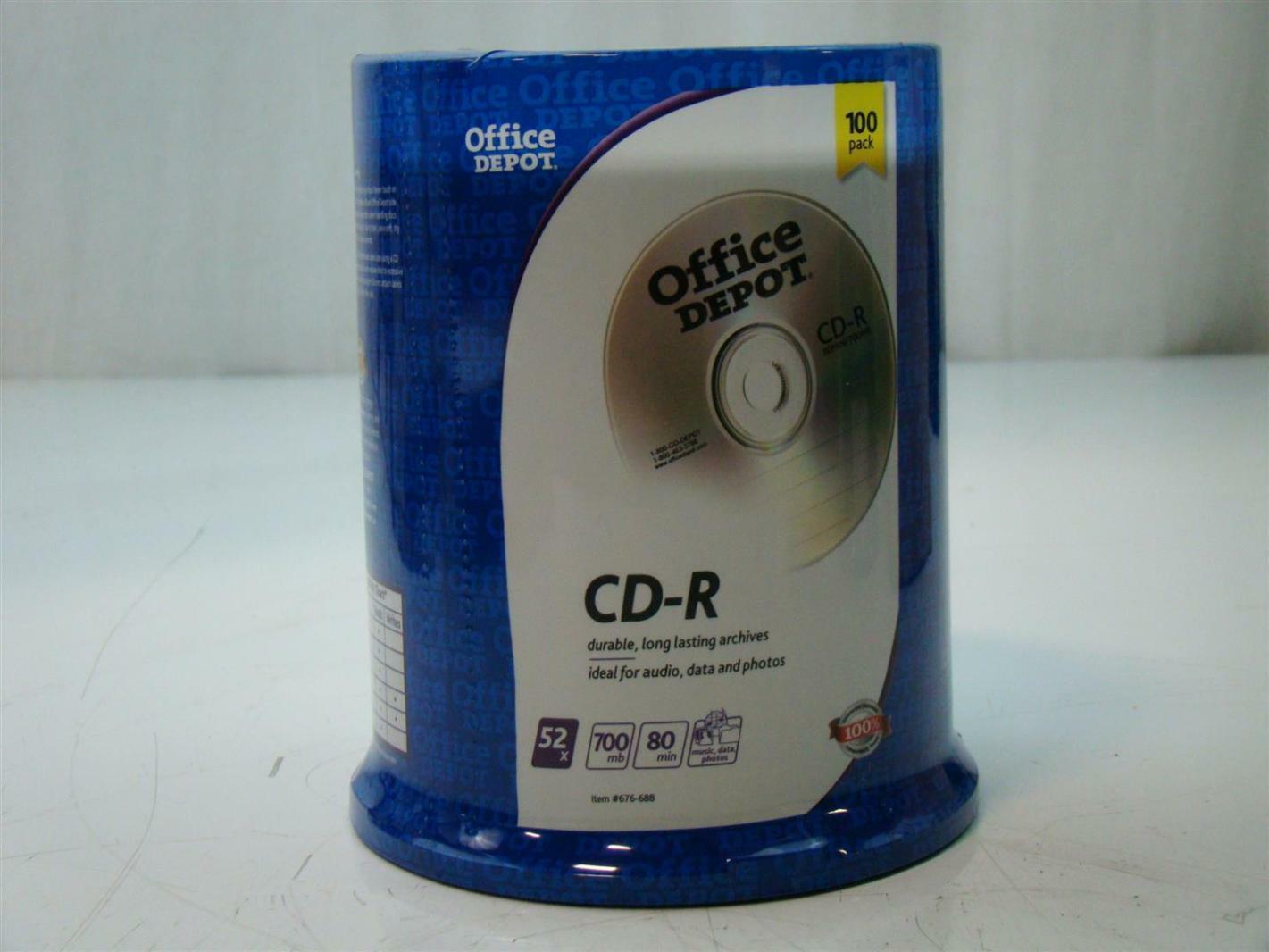 (2) Office Depot CDR 52x 80min/700MB A005 4500183894 9017F3GAMI005 676