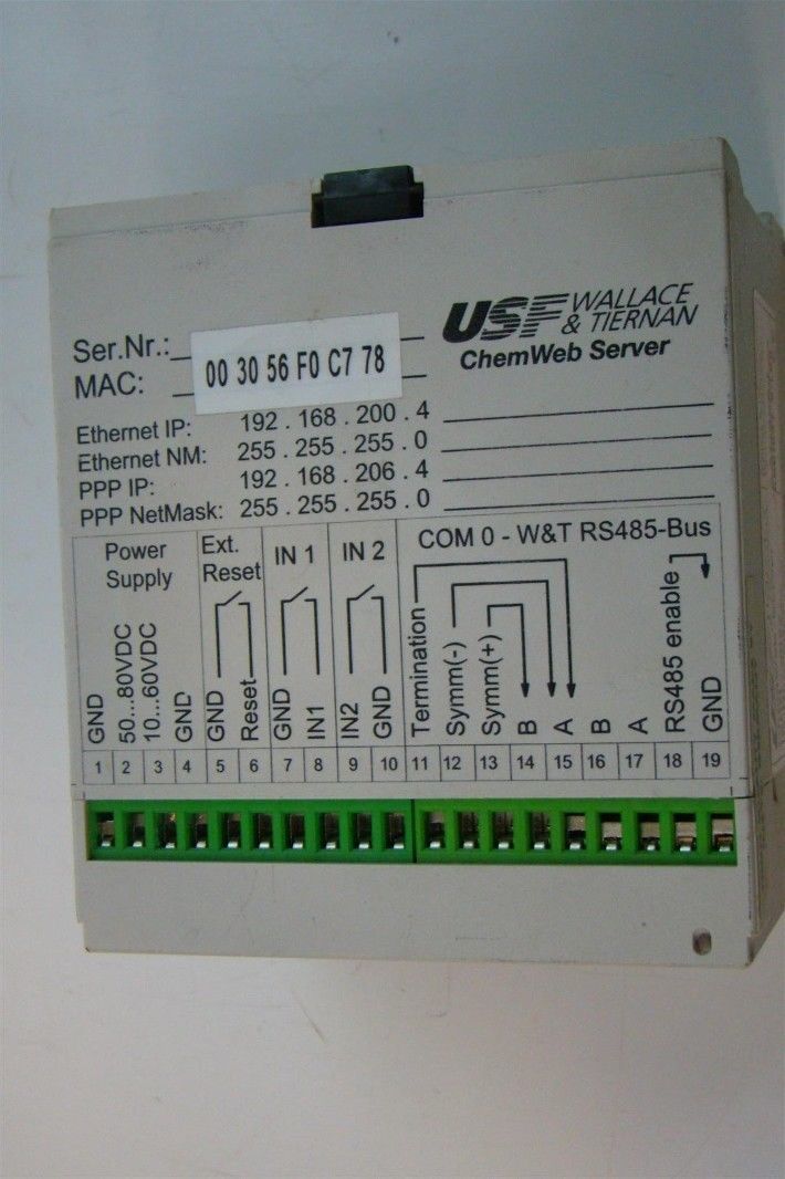 USF Wallace /& Tiernan ChemWeb Server 3002 AAC5563