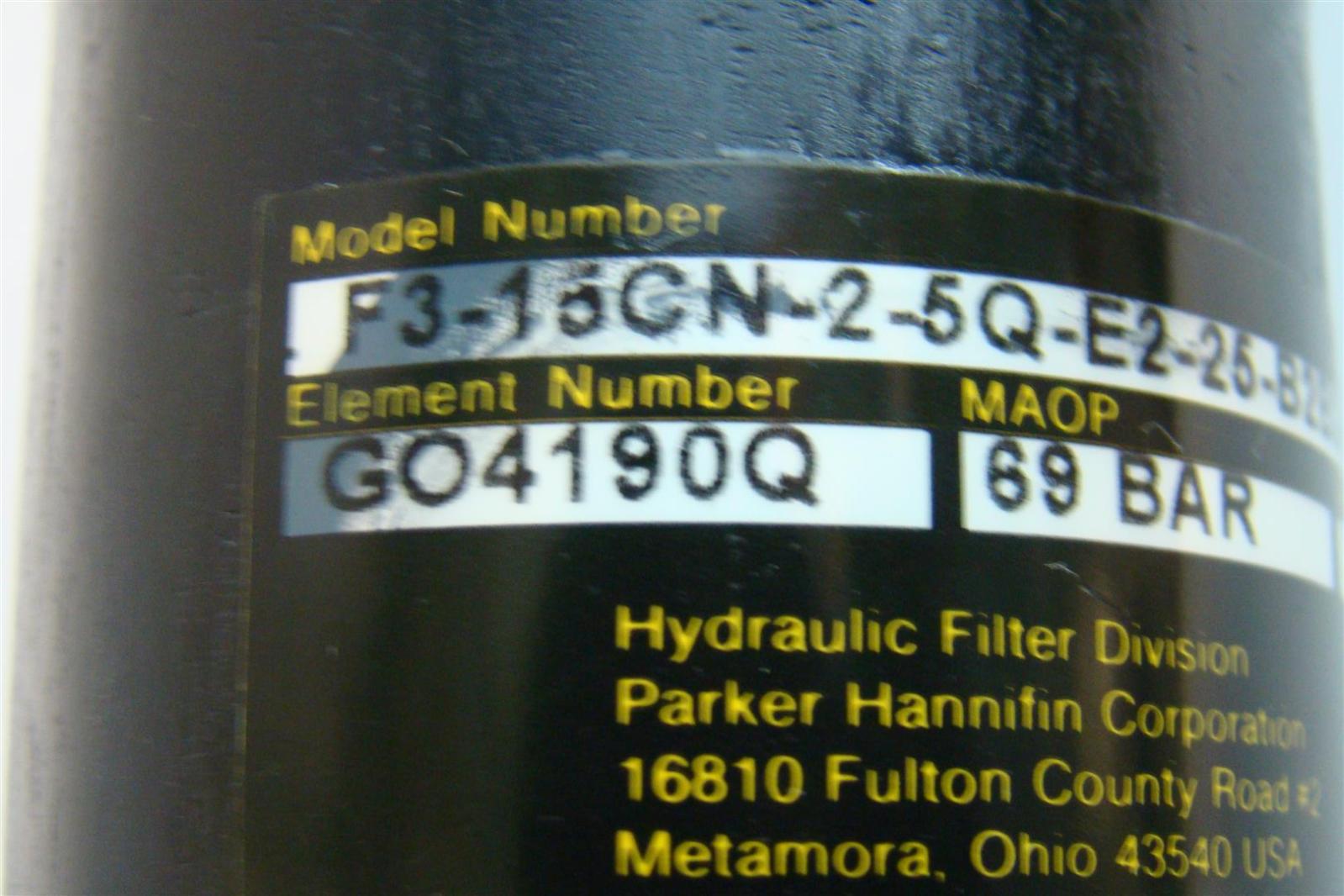 Parker Hydraulic Filter Division G04190Q 69 bar 2058824 F315CN25QE225B2B2 eBay