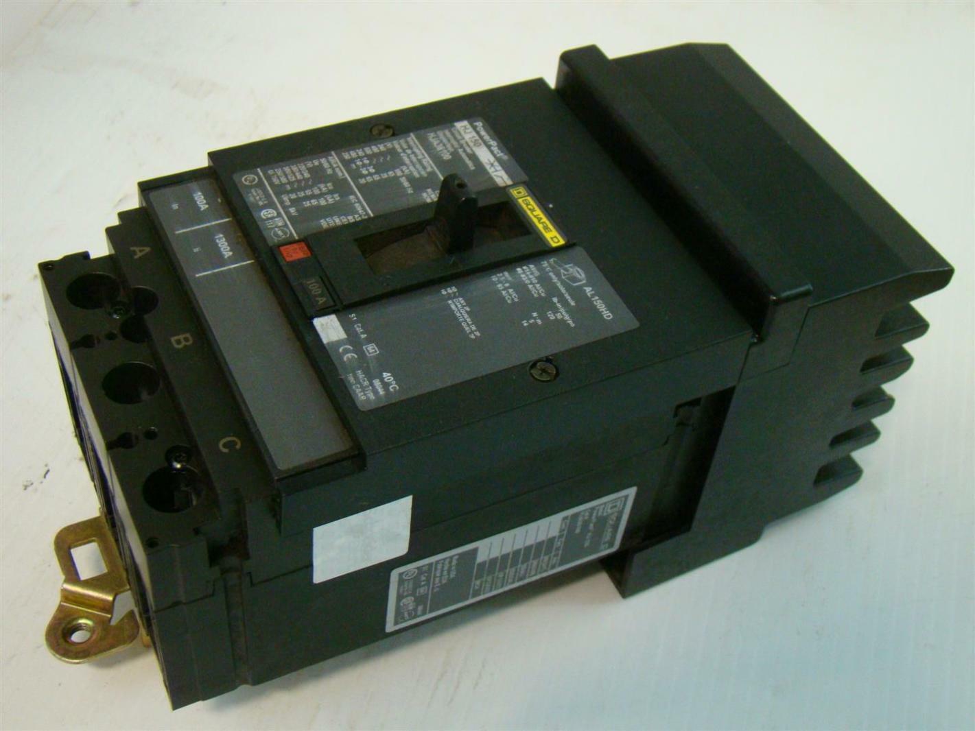 Square D ILine Circuit Breaker HJ 150 100A PowerPact HJA36100