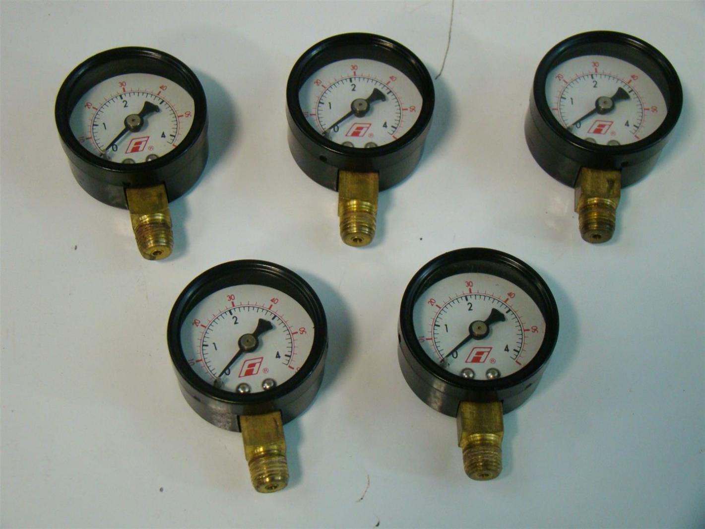 (5) 60 PSI Pressure Gauges 1/4