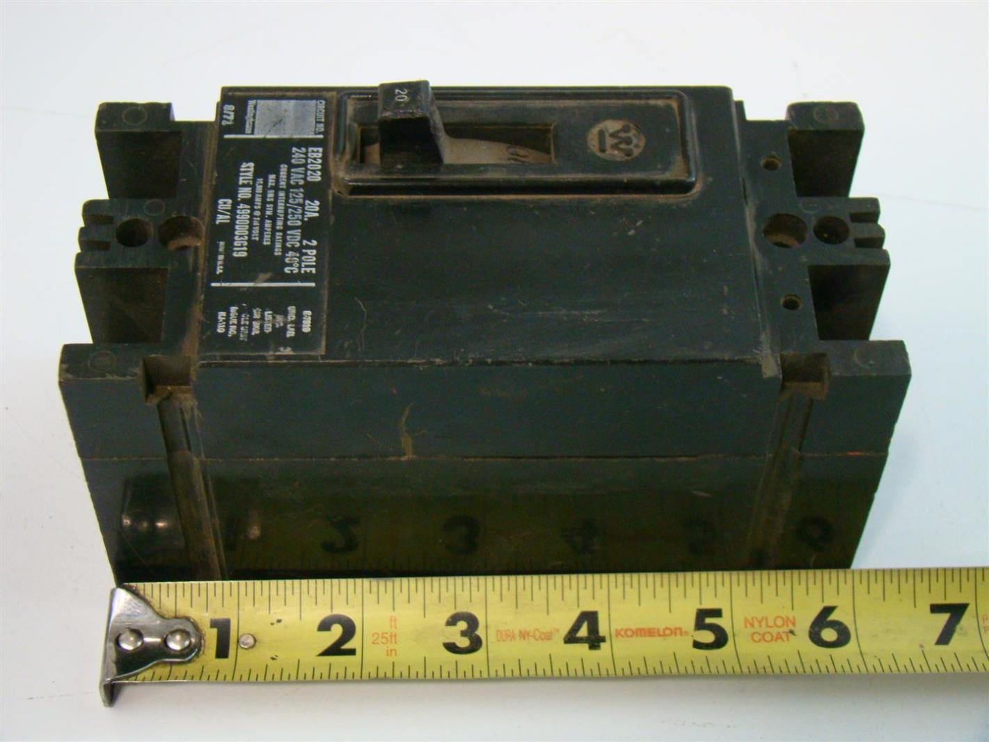Westinghouse Circuit Breaker 20A 2 Pole 4990D03G19 EB2020 eBay