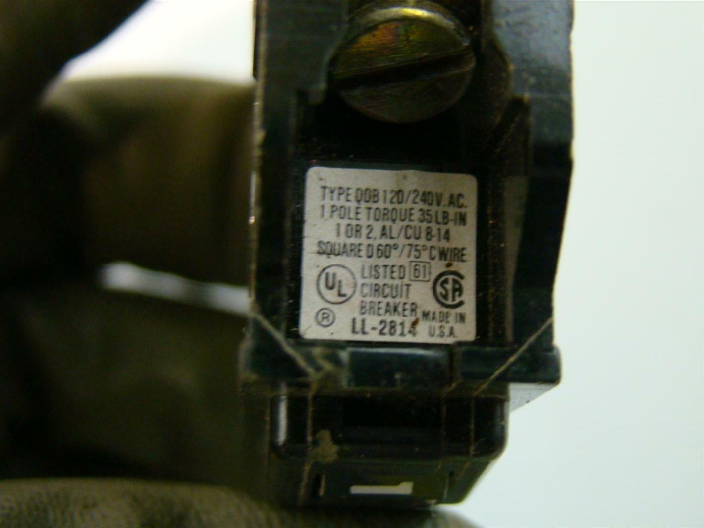 Square D  QOB Circuit Breaker 20A 240Vac LL-2814