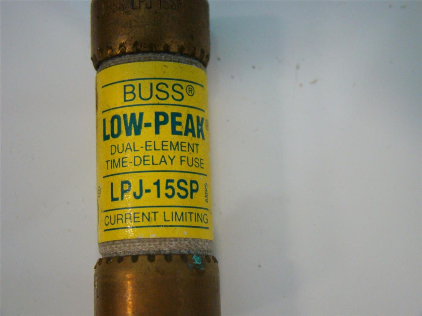 Bussmann 15 AMP Fuses LowPeak Class J 600Volts LPJ15SP eBay