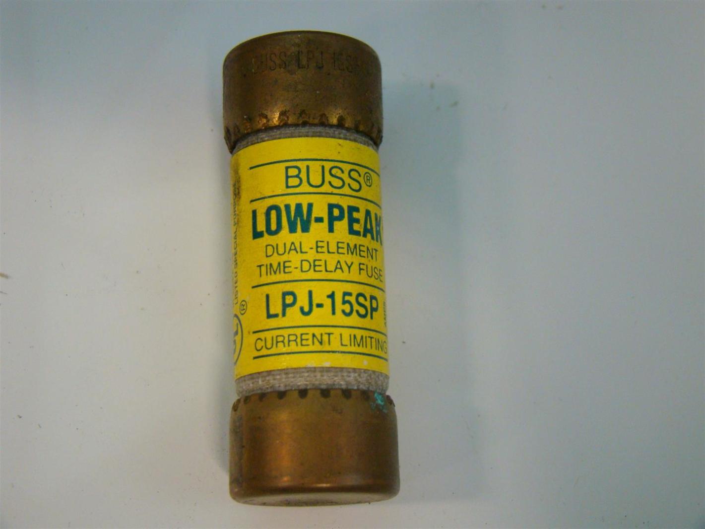 Bussmann 15 AMP Fuses LowPeak Class J 600Volts LPJ15SP eBay