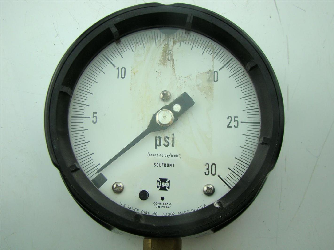 USG PRESSURE GAUGE MAX 30 PSI WITH AMETEK DIAPHRAGM eBay