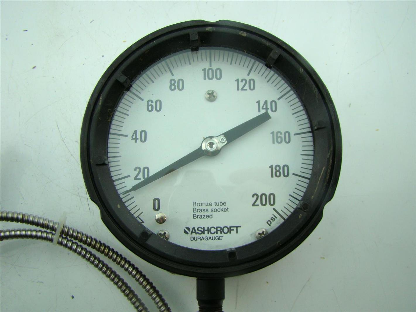 ASHCROFT PRESSURE GAUGE MAX PSI = 200 WITH AMETEK DIAPHRAGM eBay