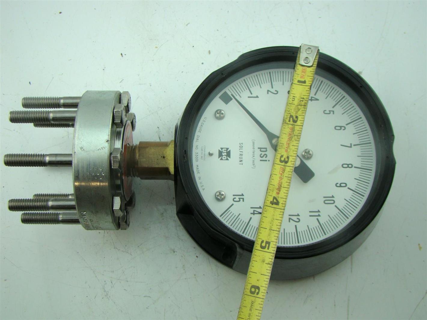 SOLFRUNT PRESSURE GAUGE MAX PSI = 15 WITH AMETEK DIAPHRAGM eBay
