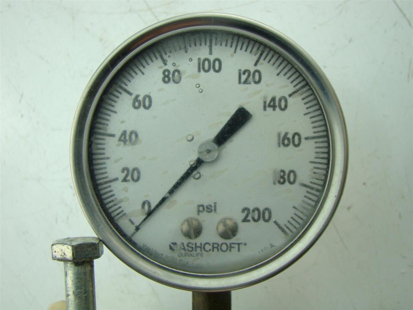 ASHCROFT PRESSURE GAUGE MAX PSI = 200 WITH AMETEK DIAPHRAGM eBay