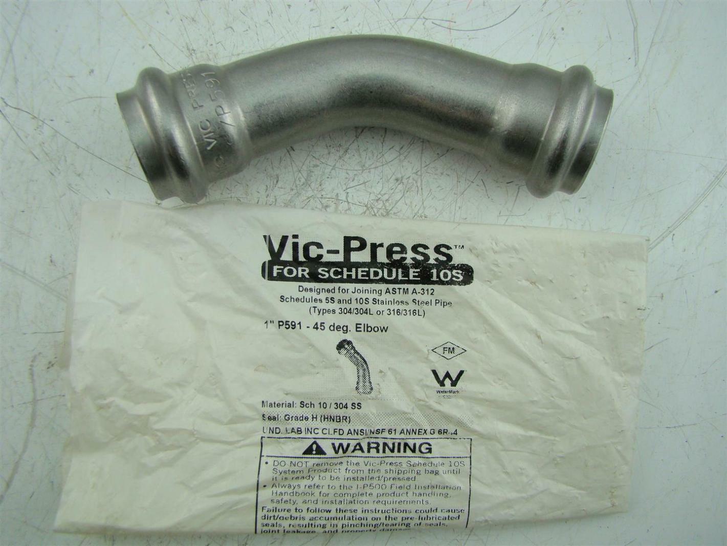 VICTAULIC VICPRESS SS 1" P591 45 DEG. ELBOW eBay