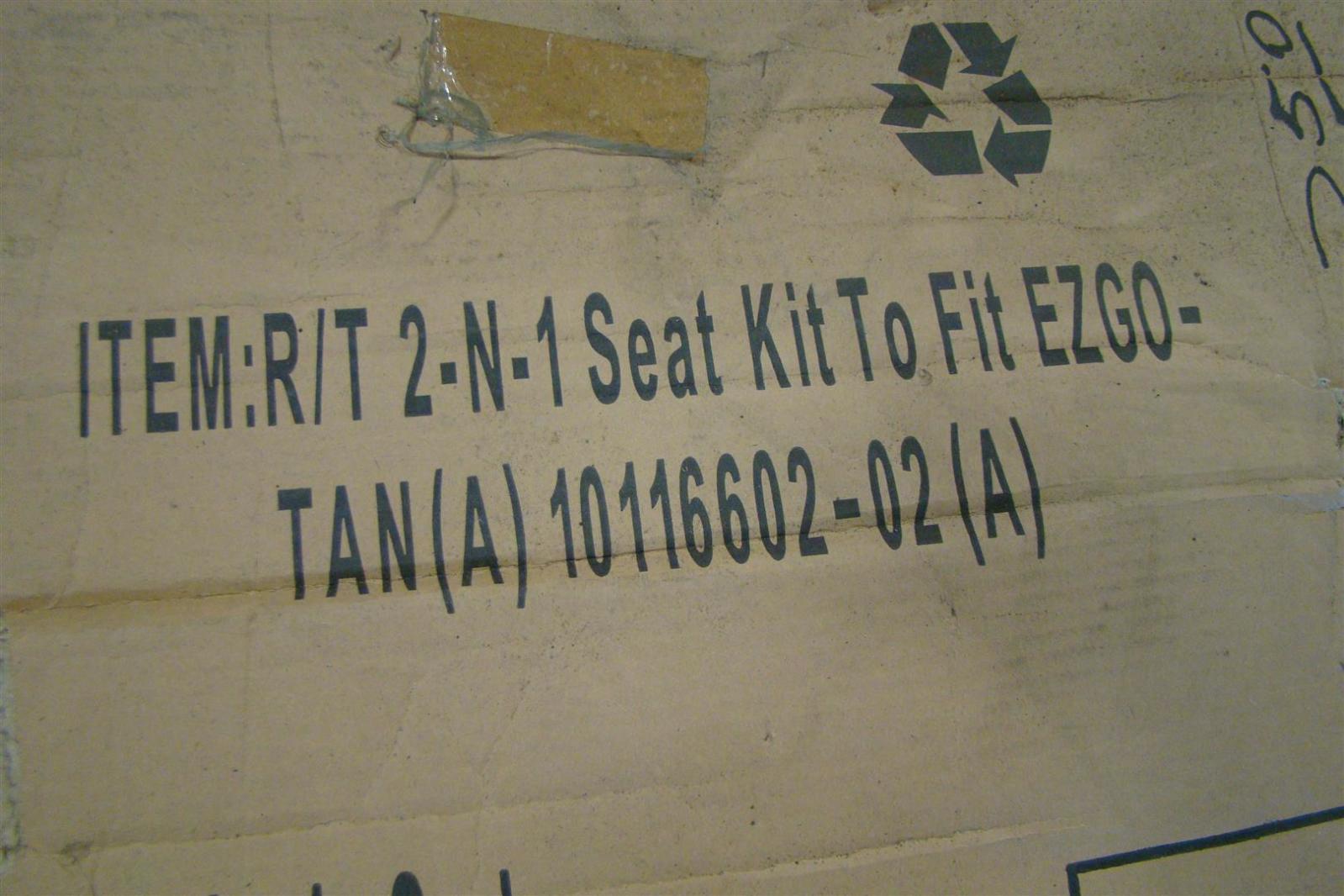 EZGO Golf Cart (2) headrest cover (1) seat cover ivory 54.5x19.5x107.5cm