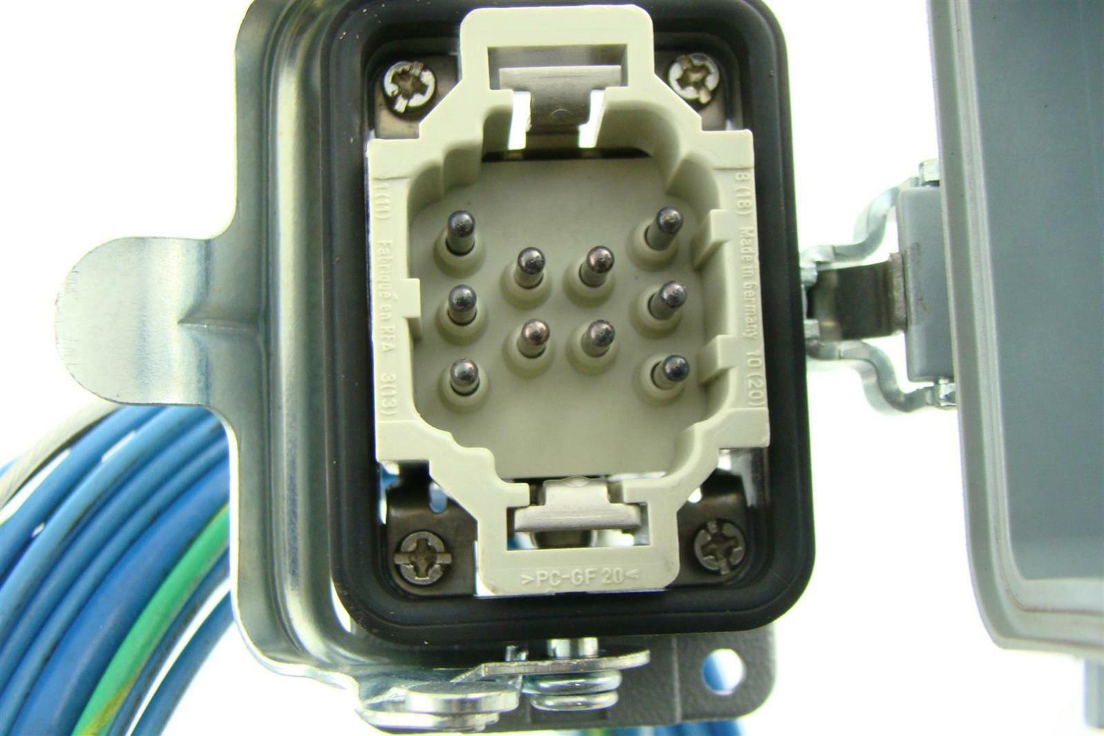 Harting Industrial 10 Pin Connector PC-GF-20 with Cable ...