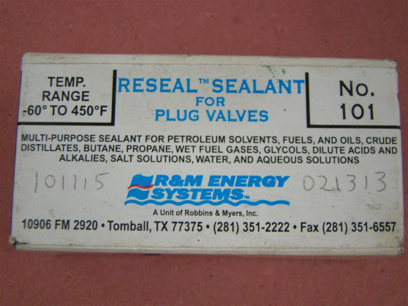 R&M Energy Systems 3/8" Reseal Sealant for Plug Valves 101115021313