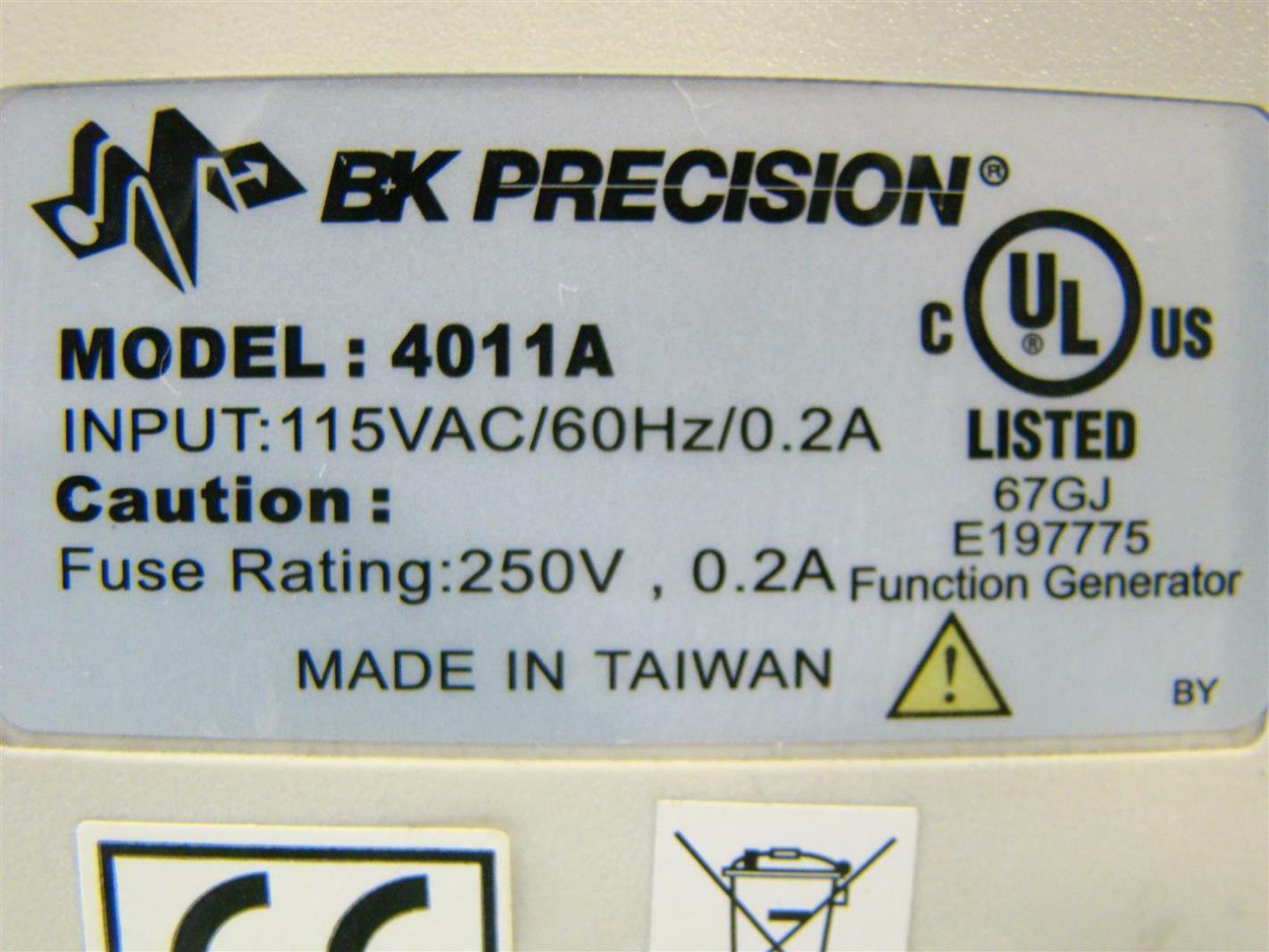 BK Precision 4011A Function Generator 250V