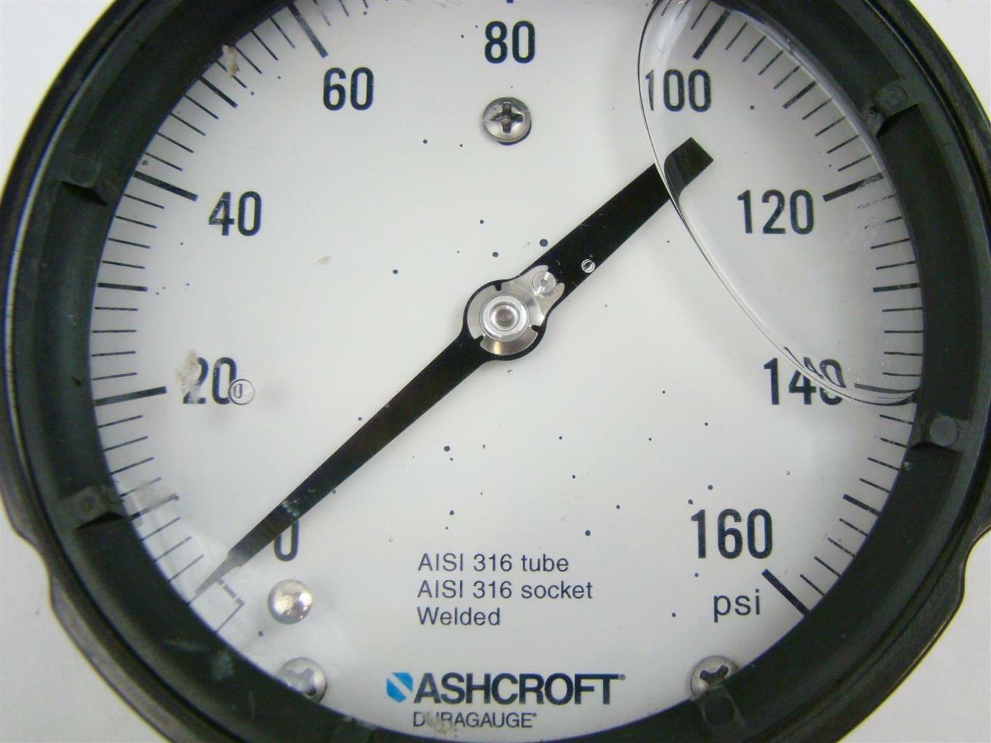 Ashcroft, 160 PSI Pressure Gauge , Tube and Socket AISI 316, Welded eBay
