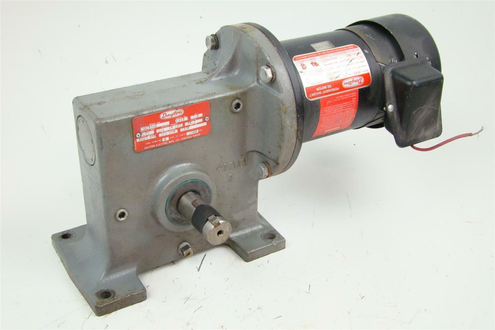Dayton 101 Gear Reducer with Motor 1/3HP, 1725 RPM, 90 VDC , 2Z936B eBay