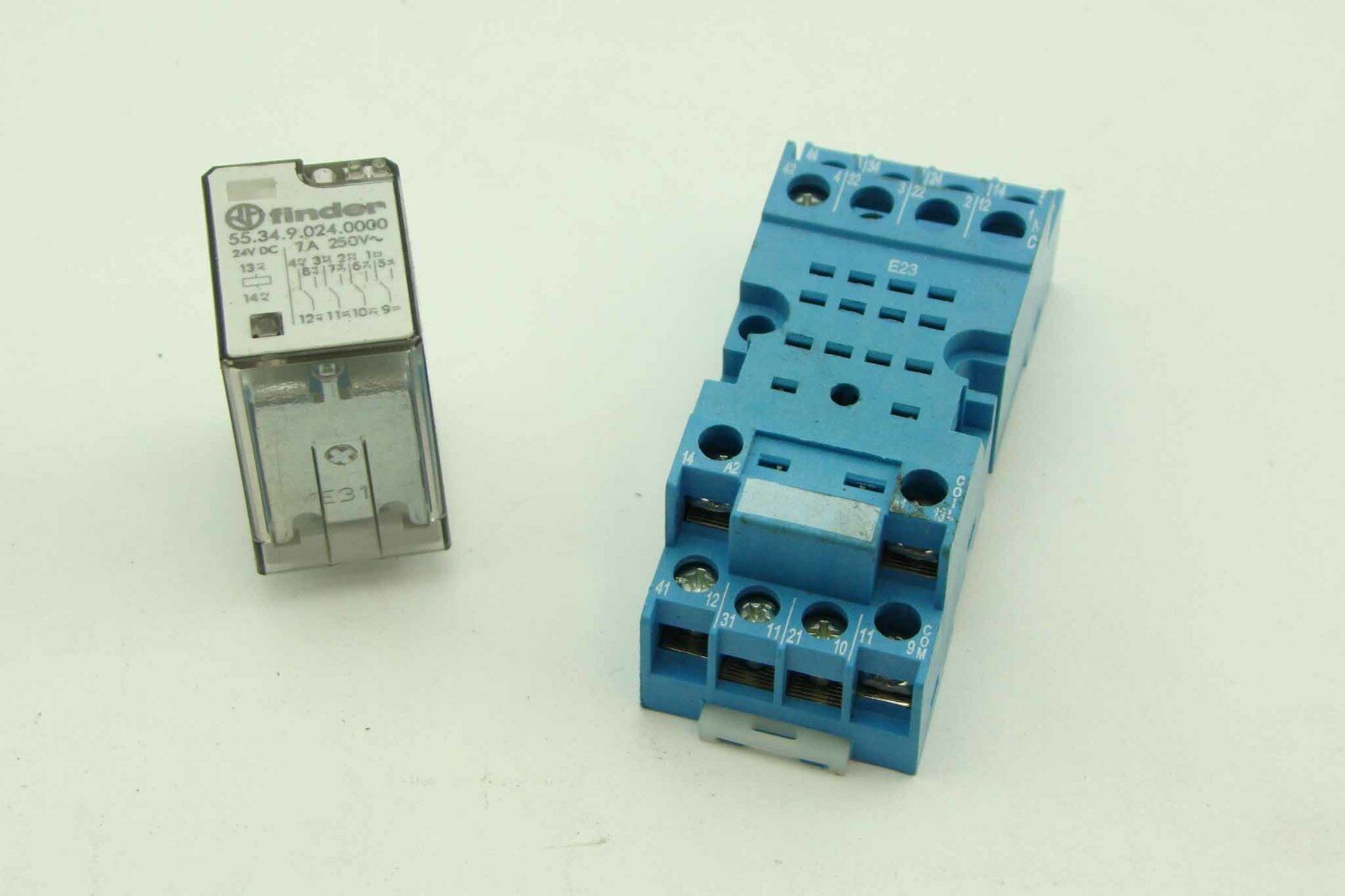 Finder 55 34 Power Relay 24v Dc 7a 250v U0026 Relay Base 94