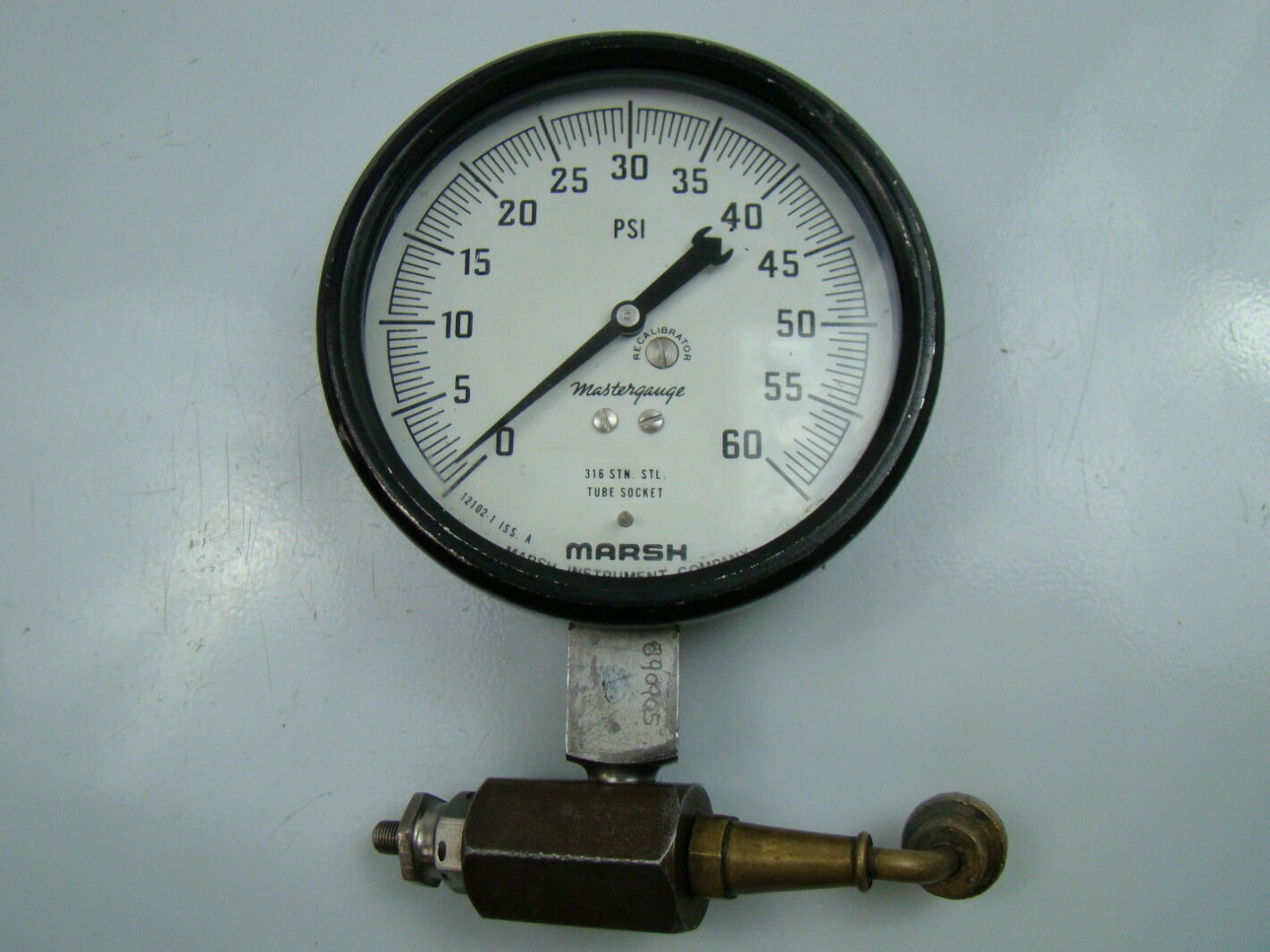 Marsh 060 psi Pressure Gauge 316 Tube & Socket 5" Dial eBay