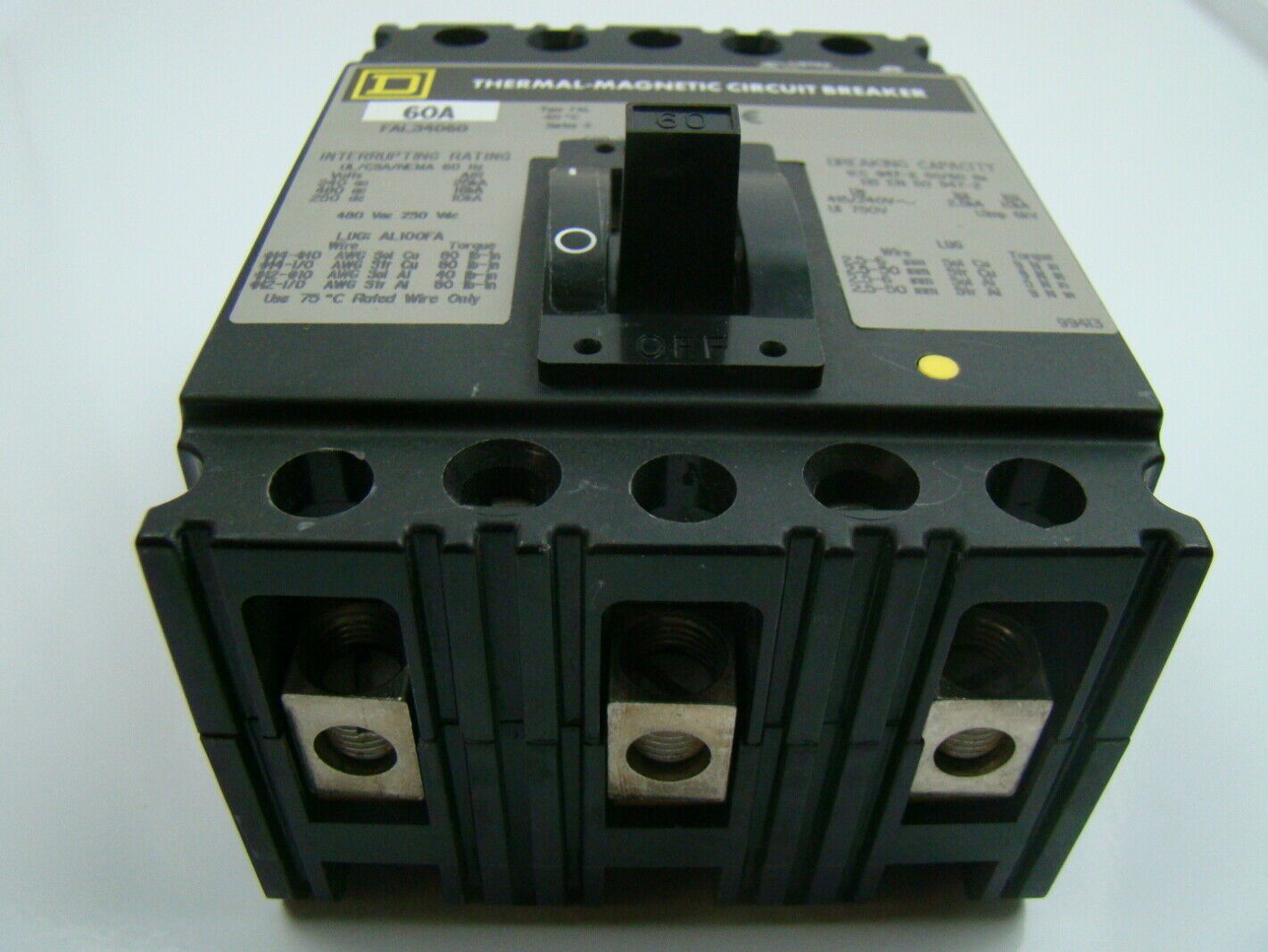 Square D 60 Amp Thermal Circuit Breaker FAL34060 eBay