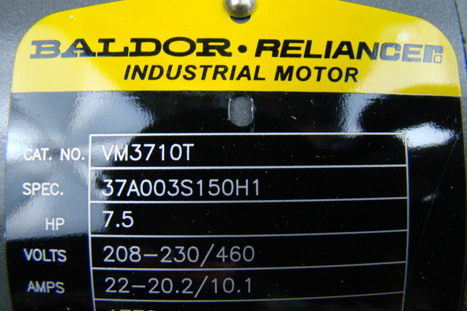Baldor Reliance 7.5HP Electric Motor 230/460V VM3710T | eBay