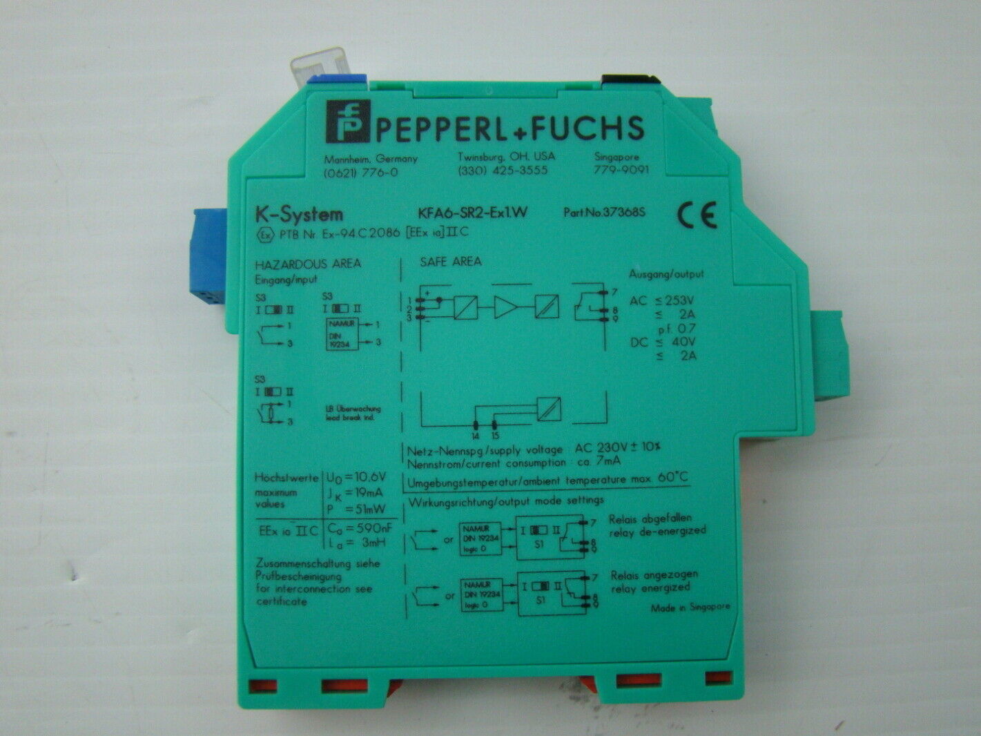 NEW Pepperl Fuchs KFD2-SR2-EX1.W.LB Switch Amplifier