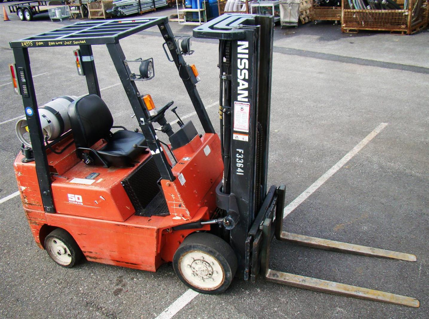 Nissan 50 4,400# LP Forklift Model CPJ02A25PV