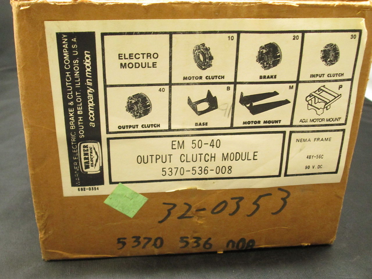 ... Warner Electric Electro Module EM-50-40 5370-536-008 Output Clutch