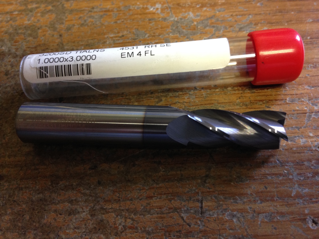 1/2in Solid Carbide End Mill – 4 Flute, 1in LOC, 3in OAL, TiALN Coated – USA Made, Accessoryhub-uss