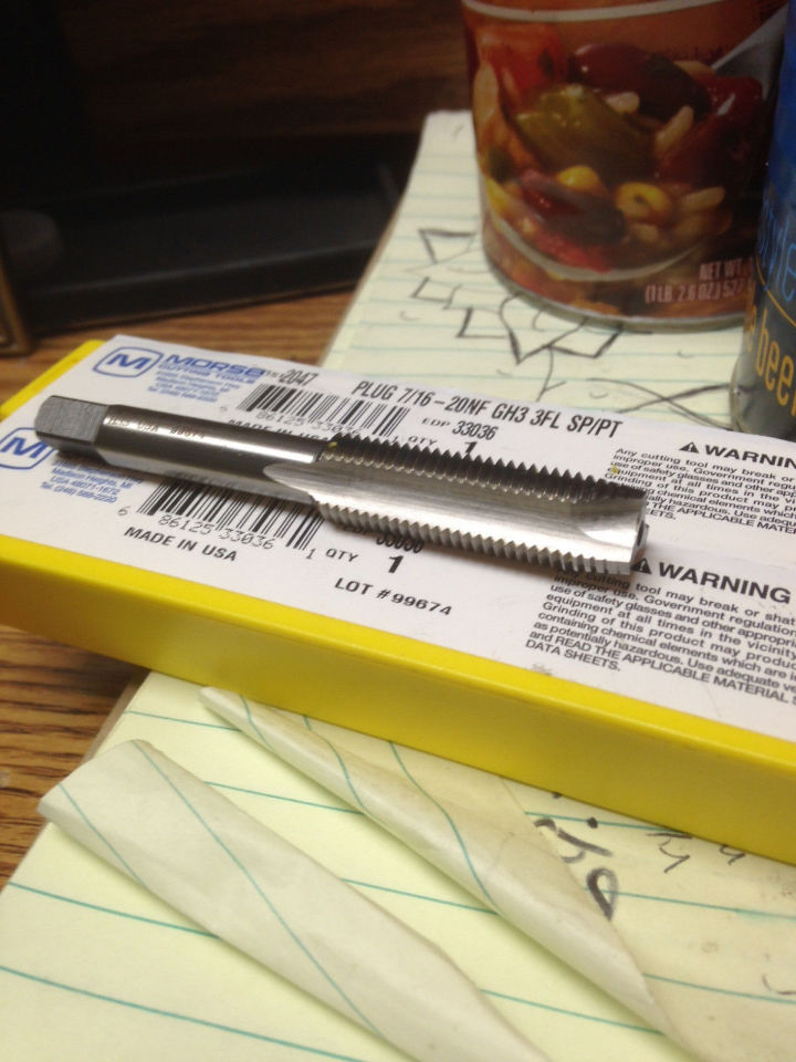 thumbnail image 2 of 7/16-20 UNF Hand Tap Taper GH3 Limit 4 Flute HSS - Bright Finish Threading Tool 2 of 4