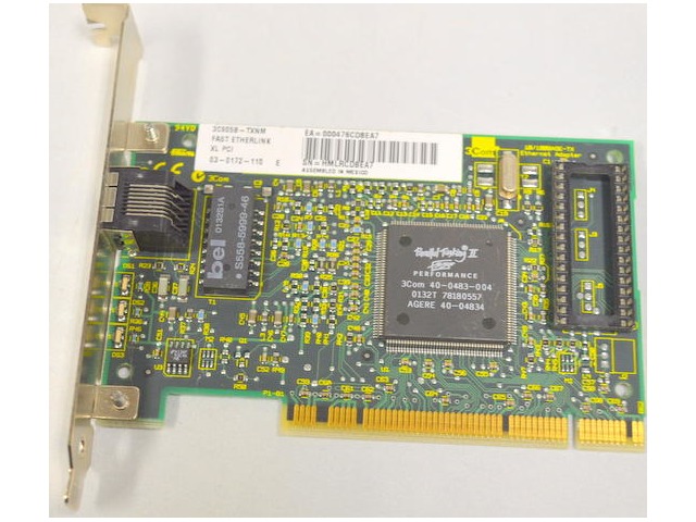 3Com #3C9058-TXNM, Ethernet XL PCI Network Card.