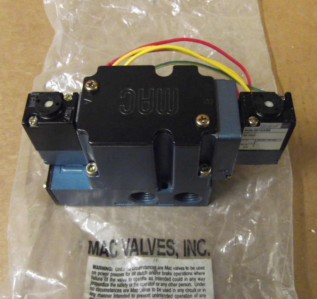 MAC SOLENOID VALVE MODEL 6341D311PM591DA WITH (2) PME 591DABE 24 VDC