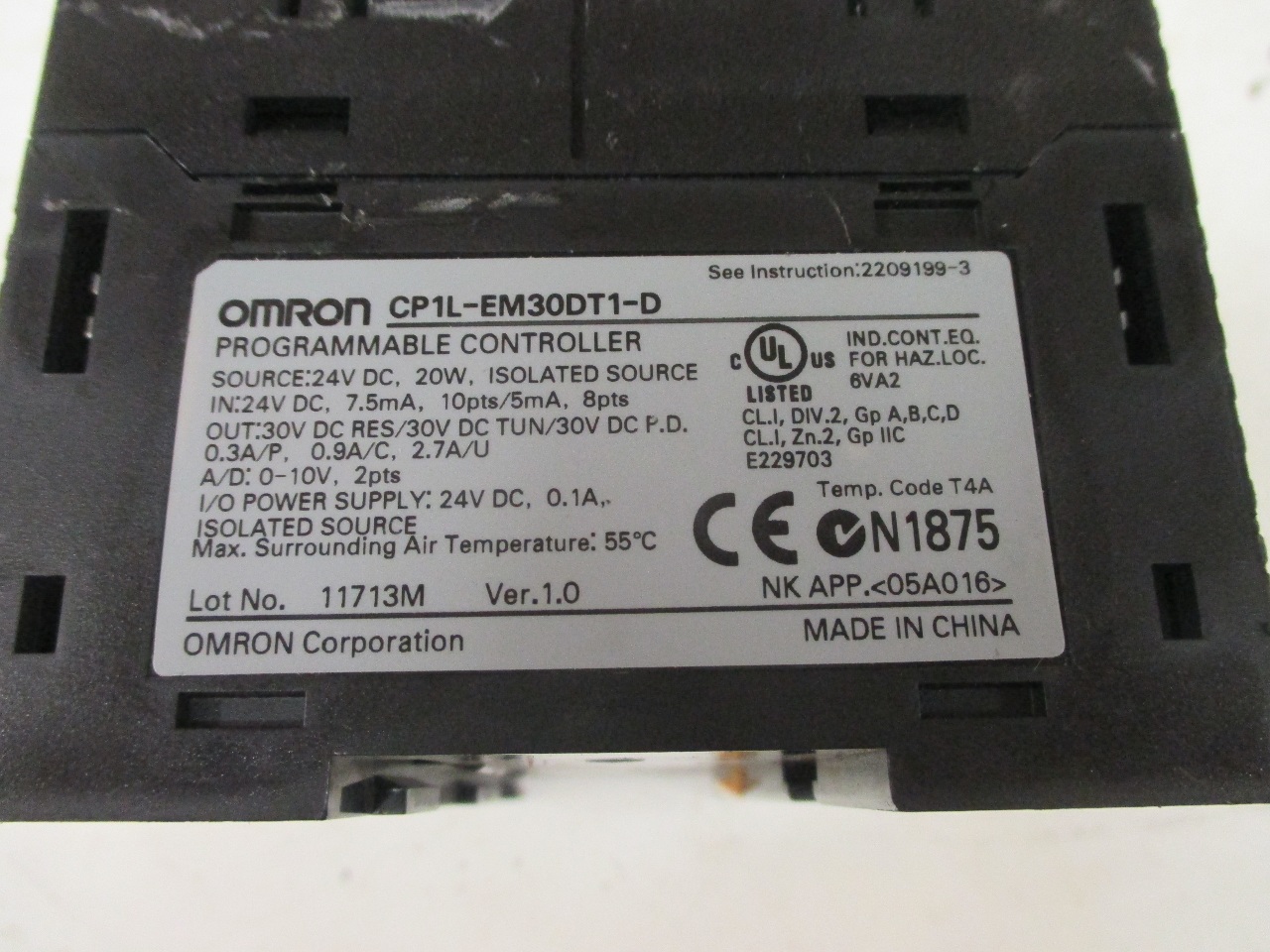 Omron CP1L-EM30DT1-D programmable controller | Daves Industrial Surplus LLC