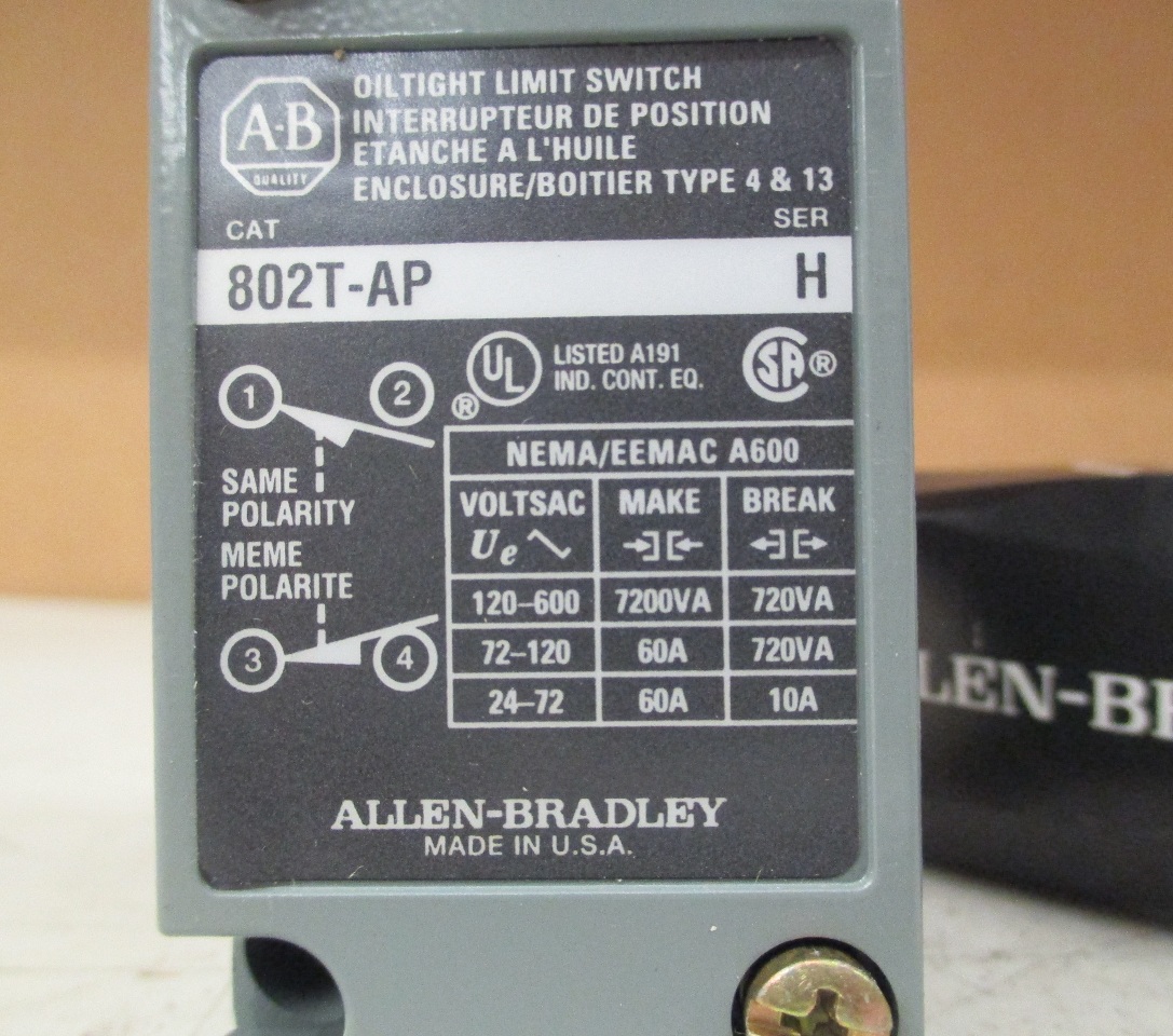 Allen Bradley 802TAP Series H Oiltight limit switch enclosure type 4