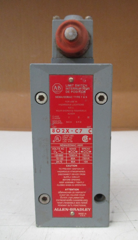 Allen Bradley Limit Switch 802XC7 Series C for use in hazardous