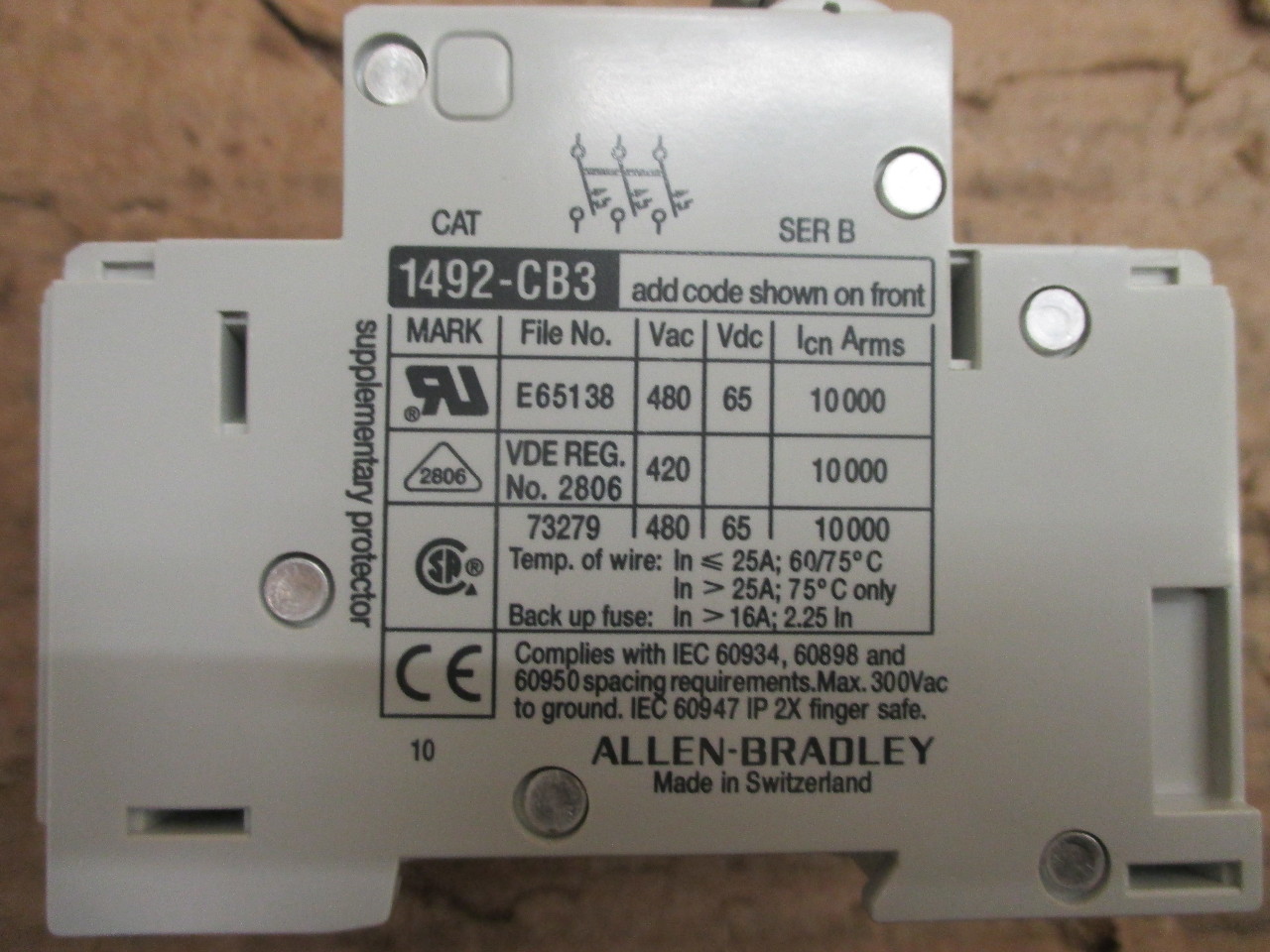 Allen Bradley 15 Amp Circuit Breaker 1492-CB3 | Daves Industrial