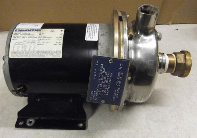 ACS Motorpump 231 All Stainless Steel 1HP 4.88" Impellar w/ Marathon Motor