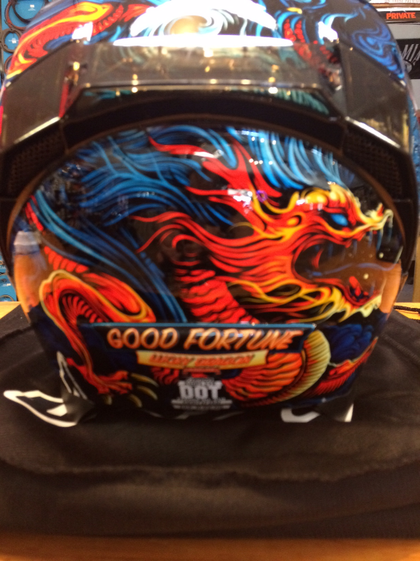 Icon Good Fortune Blue Airflite Full Face Motorcycle Riding Street Racing Helmet | JT's CYCLES