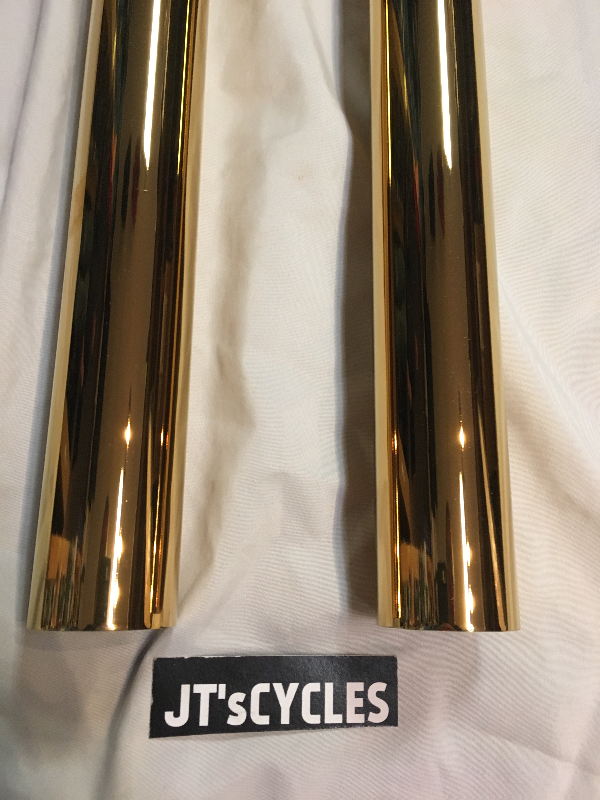 Custom Cycle Gold Front 41mm Fork Tubes For 9917 Harley Touring FLHT
