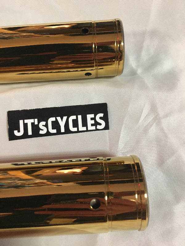 Custom Cycle Gold Front 41mm Fork Tubes For 9917 Harley Touring FLHT