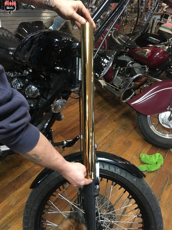 Custom Cycle Gold Front 41mm Fork Tubes For 0017 Harley FLSTC FLSTF