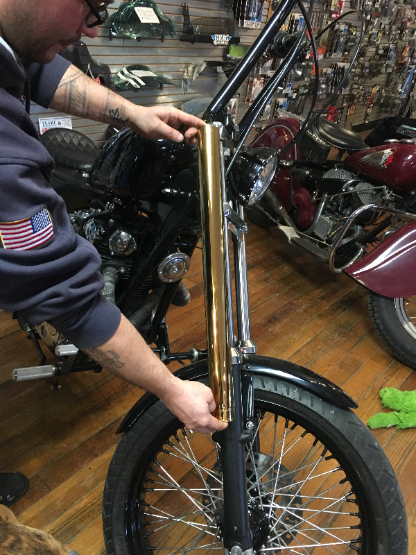 Custom Cycle Gold Pair Front 49mm Fork Tubes For 0617 Harley Dyna