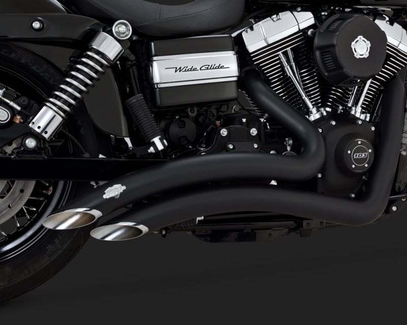 Vance & Hines Big Radius Black Exhaust for 0617 Harley Dyna FXDB FXDL