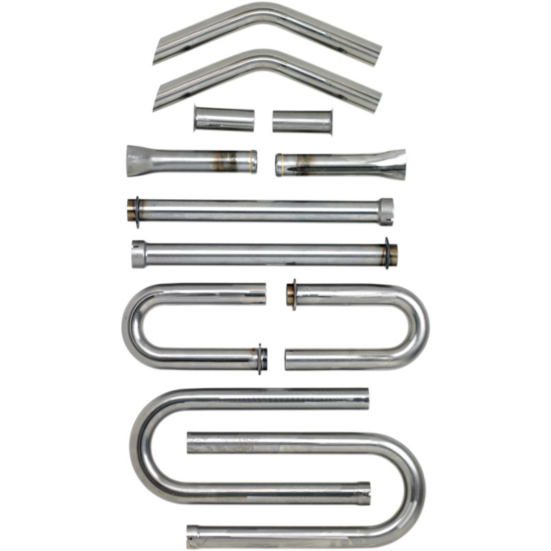 Biltwell Raw Steel Universal Motorcycle 1 3/4" Builders Exhaust Kit