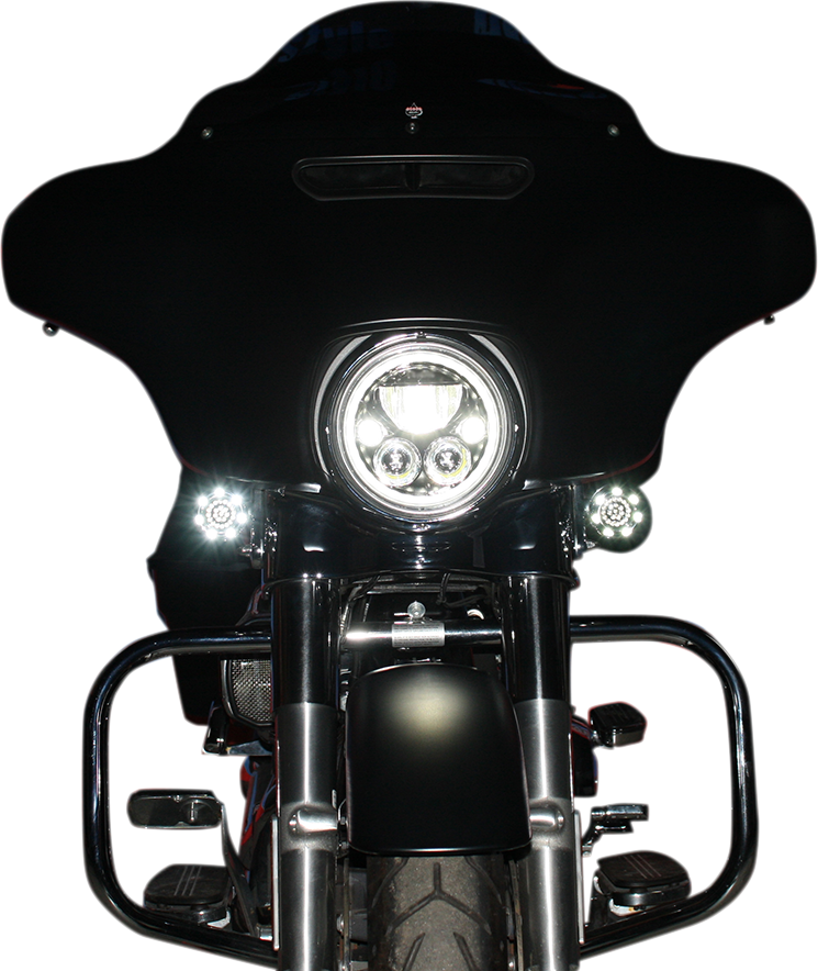 Custom Dynamics 7" H4 LED Chrome Motorcycle Headlight Harley Davidson