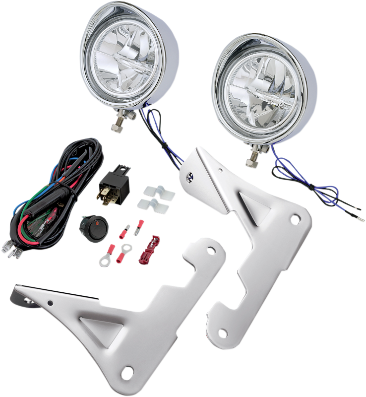 Show Chrome Pair LED Motorcycle Driving Lights 9819 Harley Touring