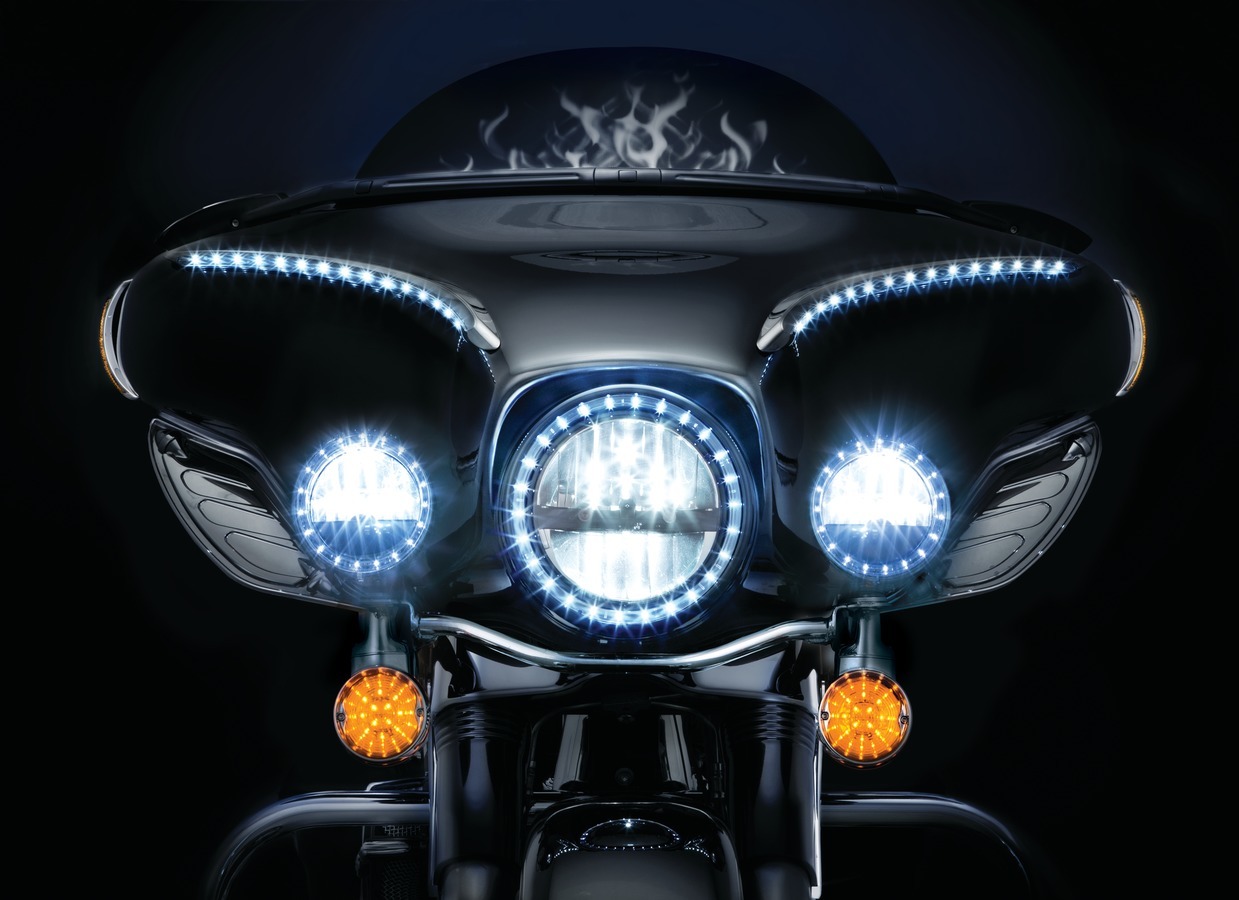 Kuryakyn LED Halo 7" Headlight Light Trim Ring Harley 916 FLHX TOURING